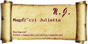 Magóczi Julietta névjegykártya